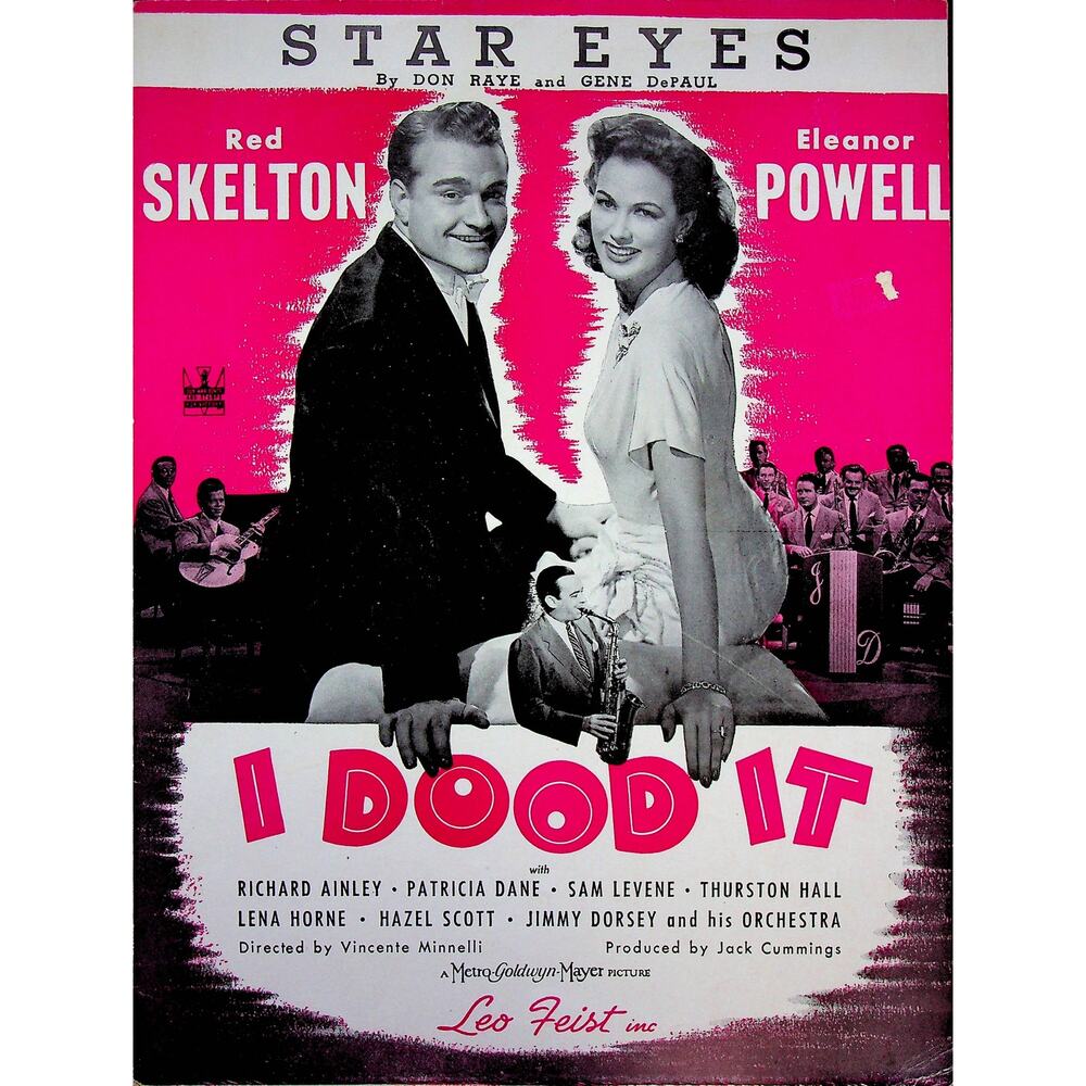 1940s Red Skelton Eleanor Powell Sheet Music MGM Star Eyes I Dood It  Lena Horne